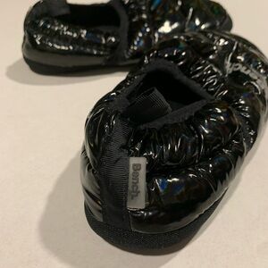 BENCH- Black Shiny Puffer Slippers